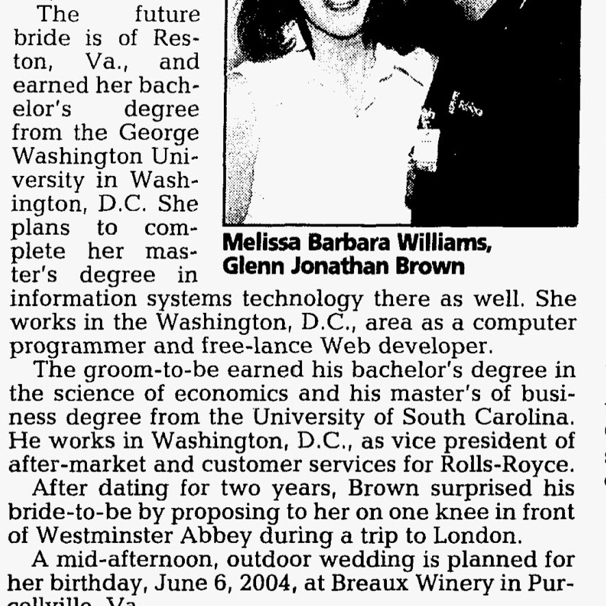 George Washington University has no record of Melissa Williams-Brown